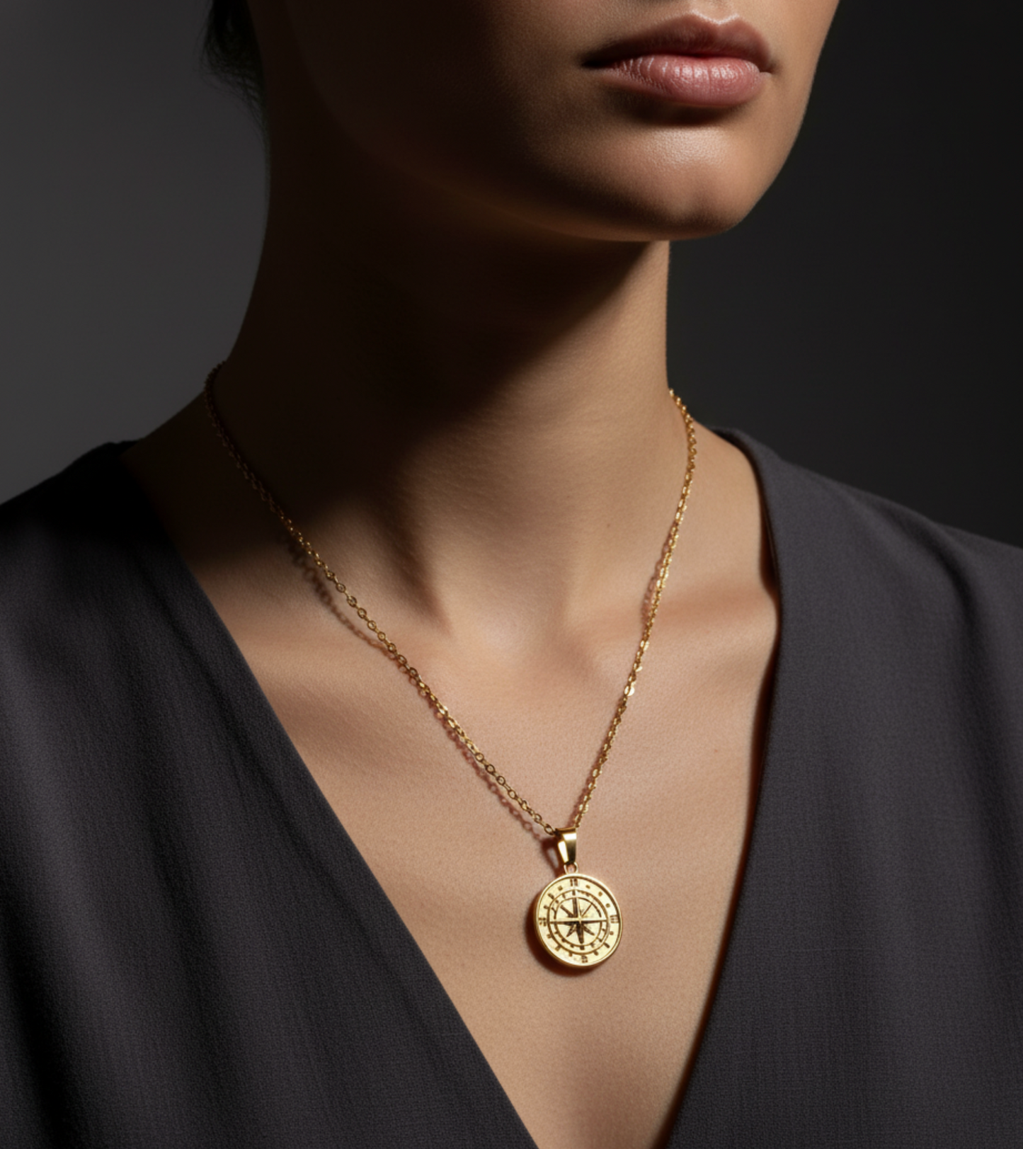 LuxeChain™ - Gold Navigator Compass Necklace