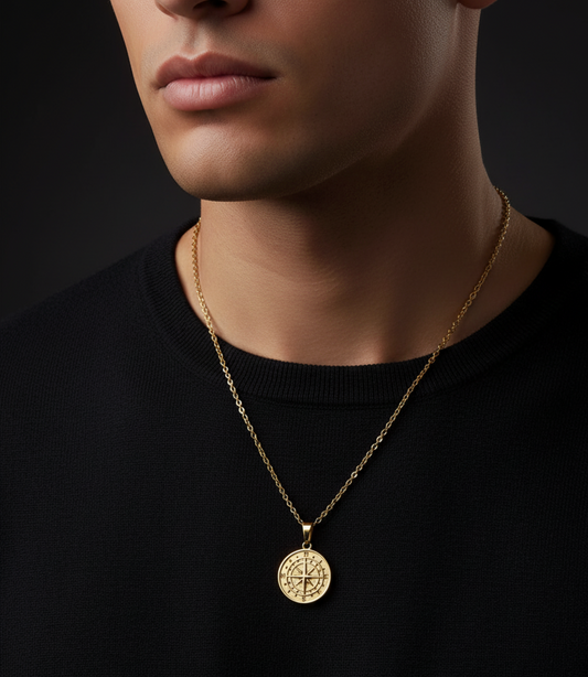 LuxeChain™ - Gold Navigator Compass Necklace